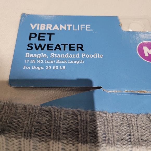 Spoiled Pooch Dog Sweater Animal Graphic Print Hearts Stripe Size Medium Cozy - Picture 10 of 16